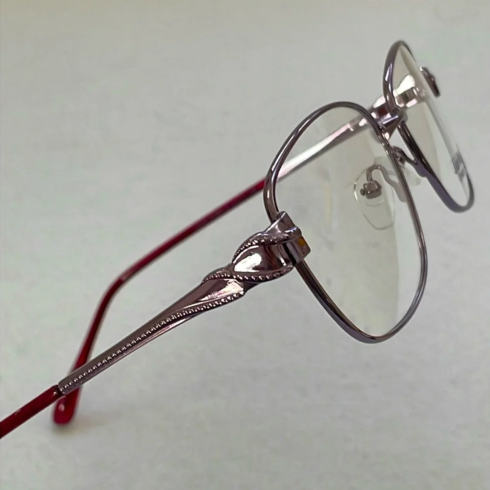 NWT Lido West Purple Capri Women's Metal Glasses Frame Bedazzled Twist Temples